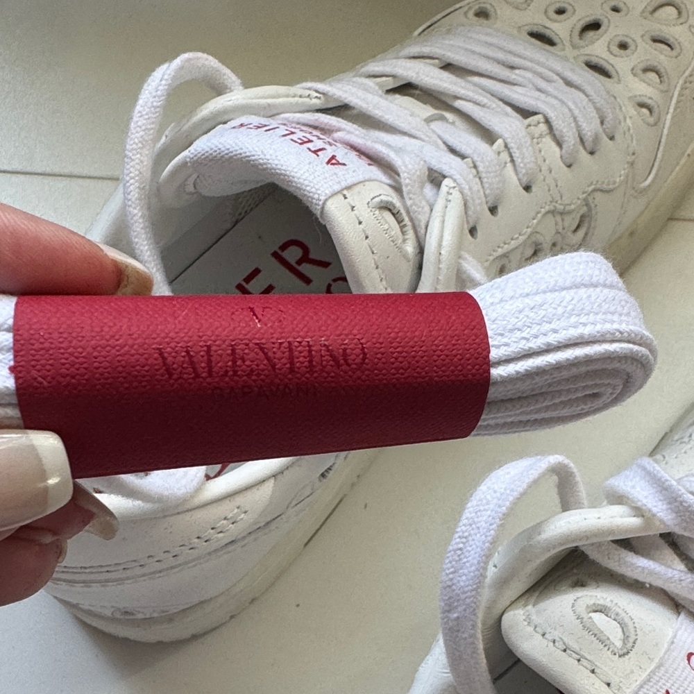 Valentino White Atelier Sneakers with Cutout Details - Picture 6 of 6
